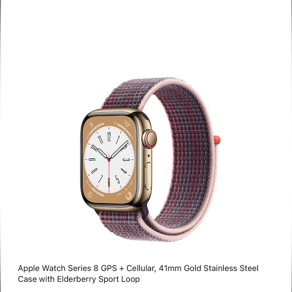 Apple Watch Series 8 GPS + Cellular, 41mm Gold Stainless Steel Case